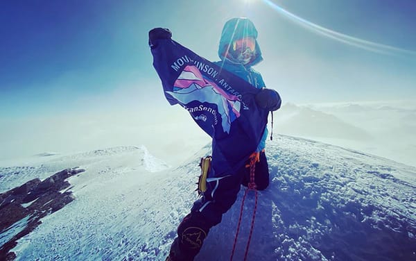 Trans Pride flag planted at Antarctica’s highest peak to celebrate “resilience” of community