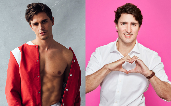 Queer Eye star Antoni Porowski and Justin Trudeau marched together at Montreal Pride