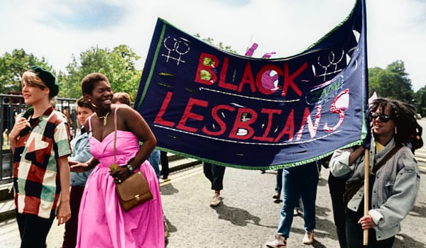 Recolour The Rainbow: Lesbian Strength march at Pride 1985
