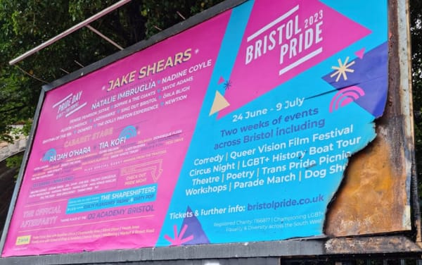 Bristol Pride billboard set on fire less than a day after being put up