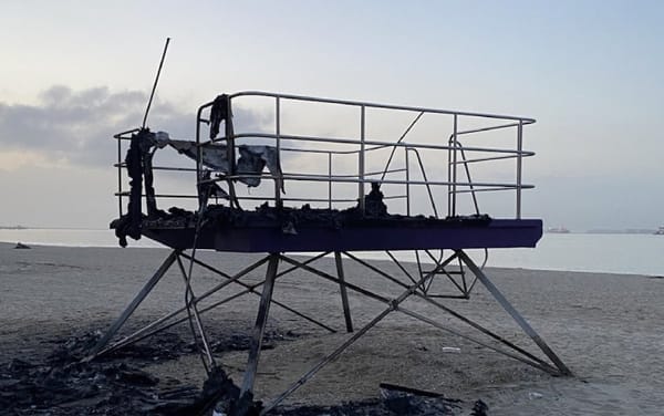 Pride lifeguard tower burned down in an act of anti-LGBTQ+ hate