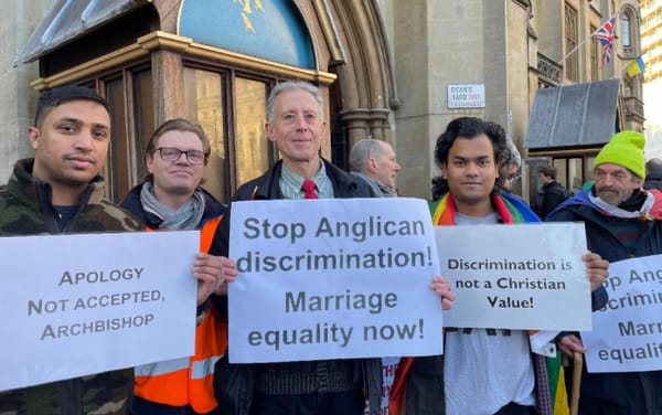 Same-sex marriage supporters stage protest at Church of England Synod