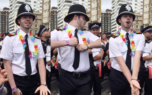 ‘Dancing Cop’ goes viral at Brighton Pride after serving sickening choreo