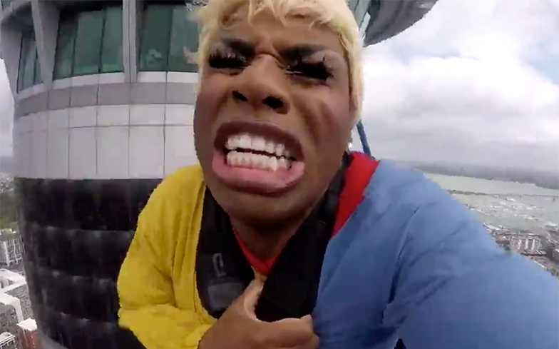 Monét X Change bungee jumping in full drag is the best thing you’ll see today