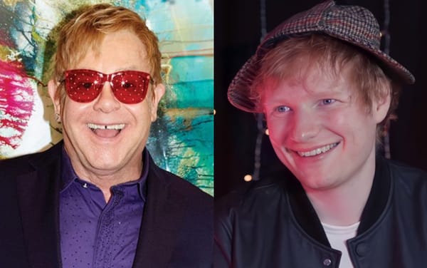 Elton John says Ed Sheeran gifted him a “giant” NSFW present for his birthday