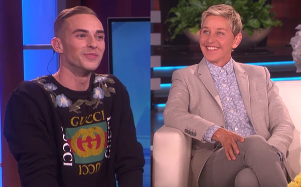 Ellen just introduced Adam Rippon to his perfect man: “Oh that’s a good chin…”