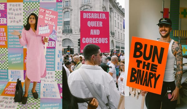 “Rainbows are not enough”: See the best photos from GAY TIMES’ Pride Placard Pop-Up