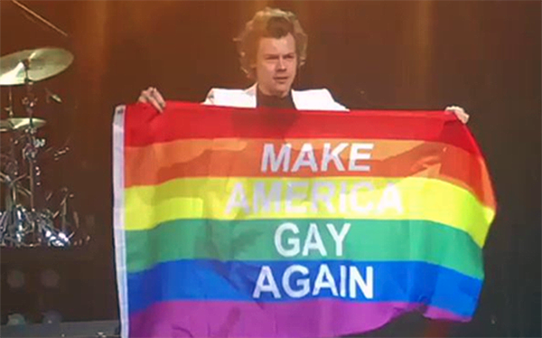 Harry Styles waved a “Make America Gay Again” Pride flag during his concert
