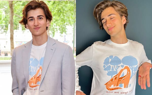 Heartstopper star launches t-shirt to raise funds for Rainbow Railroad