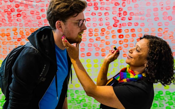 Heathrow unveils rainbow flag made up of 6,000 international passengers’ kisses for Pride