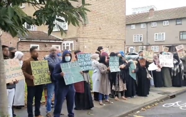 Parents protest teaching of LGBTQ+ relationships outside primary school
