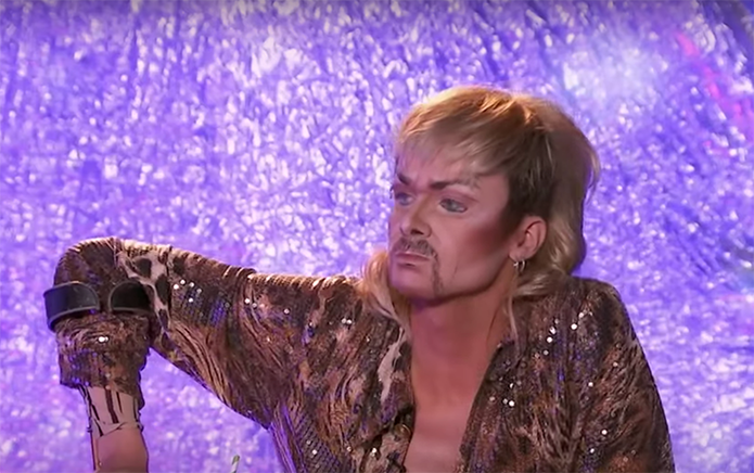 ChelseaBoy gives a stellar impression of Joe Exotic for Drag Race Holland’s first Snatch Game