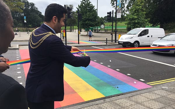 The UK’s first permanent rainbow crossing has been unveiled in London