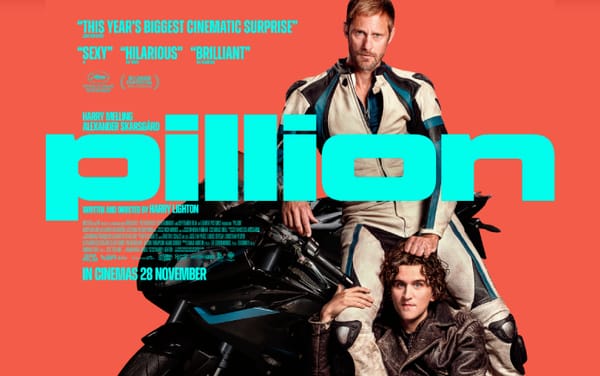 Pillion: Exclusive first look at Alexander Skarsgård and Harry Melling in new poster