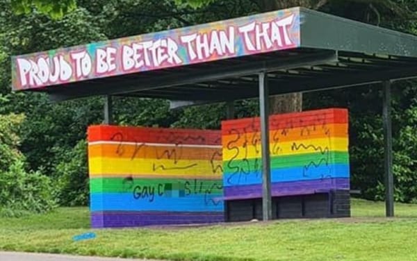 A Pride mural in Liverpool has been vandalised with homophobic slurs