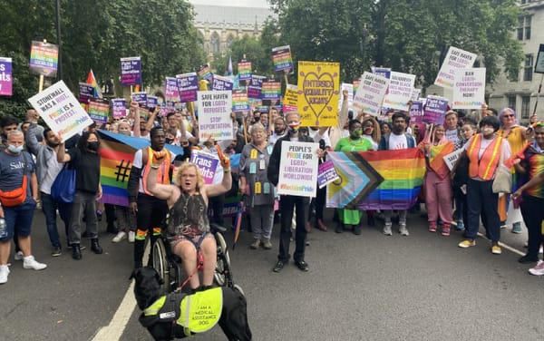 LGBTQ+ activists rally for equal rights at the UK Reclaim Pride march