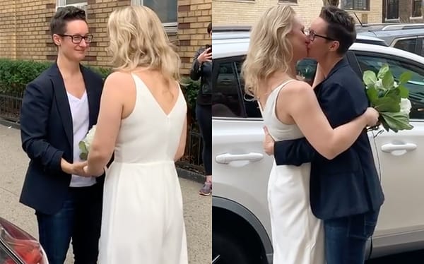 This lesbian couple didn’t let coronavirus stop them from getting married in the street