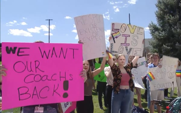 Students walk out of class in protest of school forcing gay coach to quit