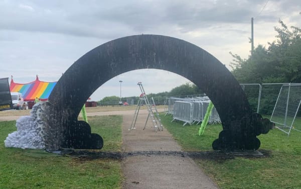 Rainbow arch “deliberately” set on fire at UK LGBTQ+ Pride festival
