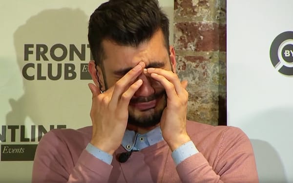 Brexit whistleblower in tears during press conference after being outed as gay by Downing Street