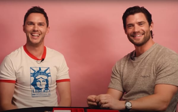 “It felt warm inside” is a very real quote by Nicholas Hoult about Superman co-star David Corenswet