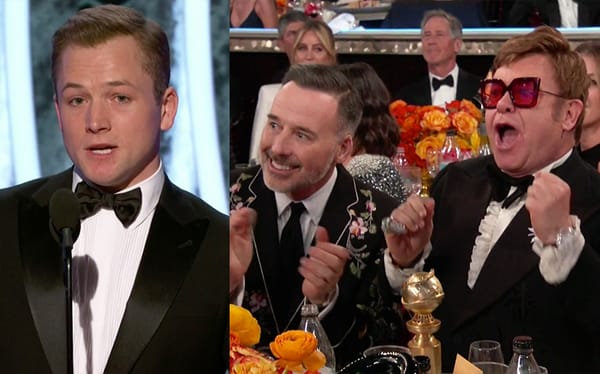 Taron Egerton pays tribute to Elton John as he wins Golden Globe for Rocketman