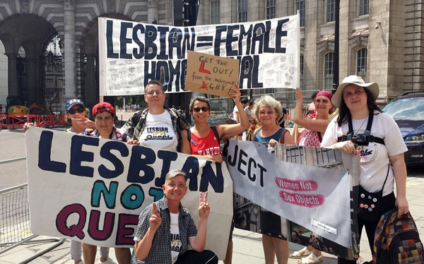 Anti-trans lesbian protestors crashed London Pride, and then led the parade