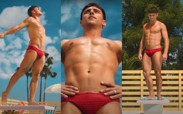 Tom Daley issues important message with the help of knitted speedos