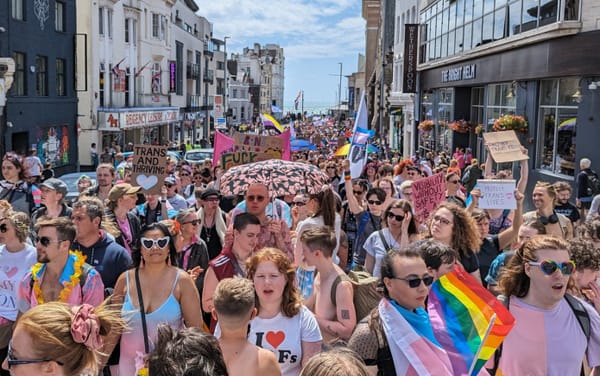 Thousands celebrate trans joy in 10th anniversary Trans Pride Brighton march