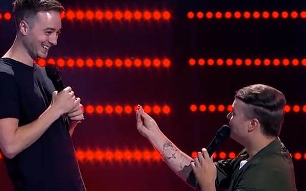 Watch the adorable moment a Voice Australia contestant proposes to his boyfriend